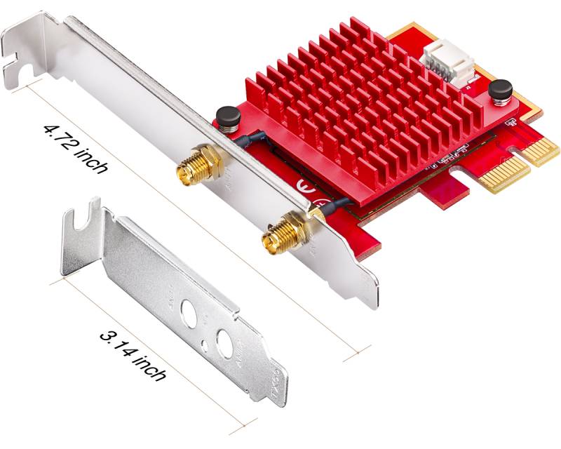 Cudy WE3000S AX5400 Tri-Band Adapter mrežna karta, Crveni