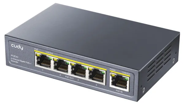 Cudy POE40 Mrežni ruter Gigabit POE+ Extender 60W/30W 802.3af/802.3at 100m Metal