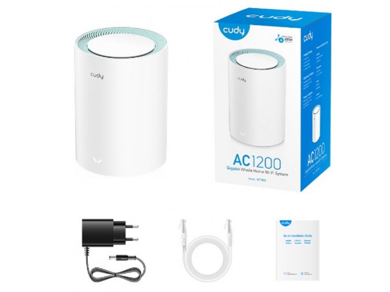 Cudy M1300 1-pack AC1200 Whole Home Wi-Fi Mesh System ruter Dual Band 2.4Ghz + 5Ghz
