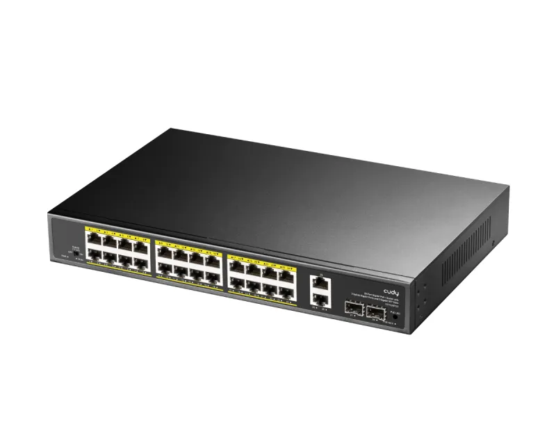 Cudy GS1026PS2 Mrežni ruter 24-Port Gigabit PoE+ Switch 2 Uplink Gigabit Ports 2 Gigabit SFP Slots 300W