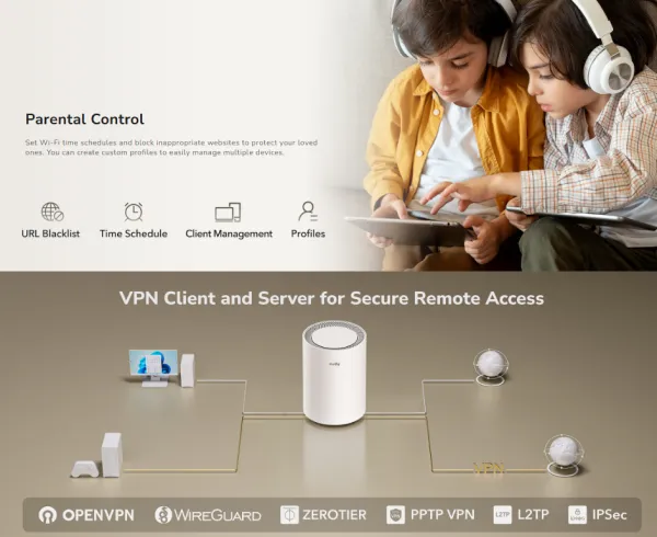 Cudy M3600 Mesh sistem Wi‑Fi 7 BE3600 2882 Mbps + 688 Mbps 1-Pack