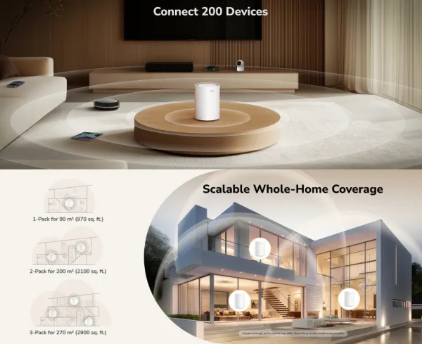 Cudy M3600 Mesh sistem Wi‑Fi 7 BE3600 2882 Mbps + 688 Mbps 1-Pack