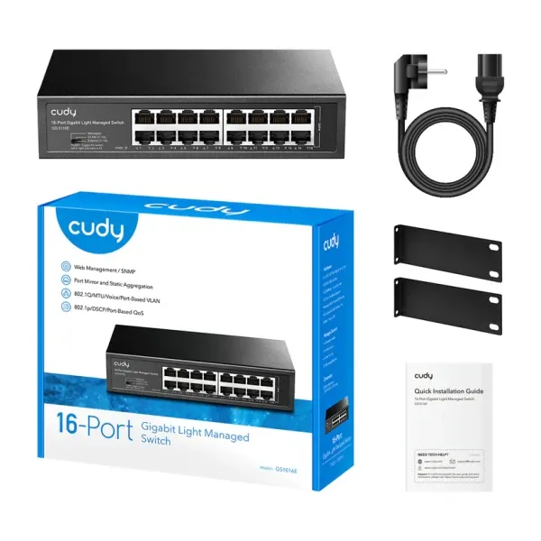 Cudy GS1016E Switch 16-port 10/100/1000 Light Managed