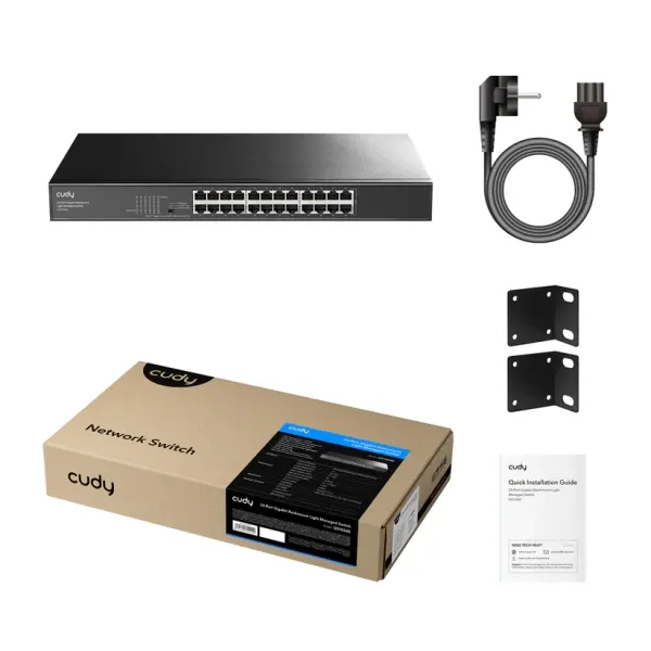 Cudy GS1024E Switch 24-port 10/100/1000 Rackmount Light Managed