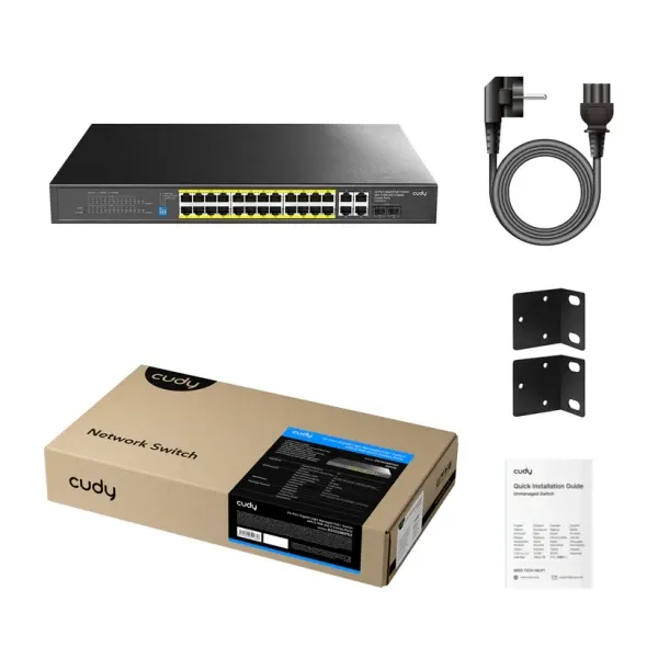 Cudy GS1028EPS2 Switch 10/100/1000 24-port Light Managed PoE+ sa 2x SFP 200W