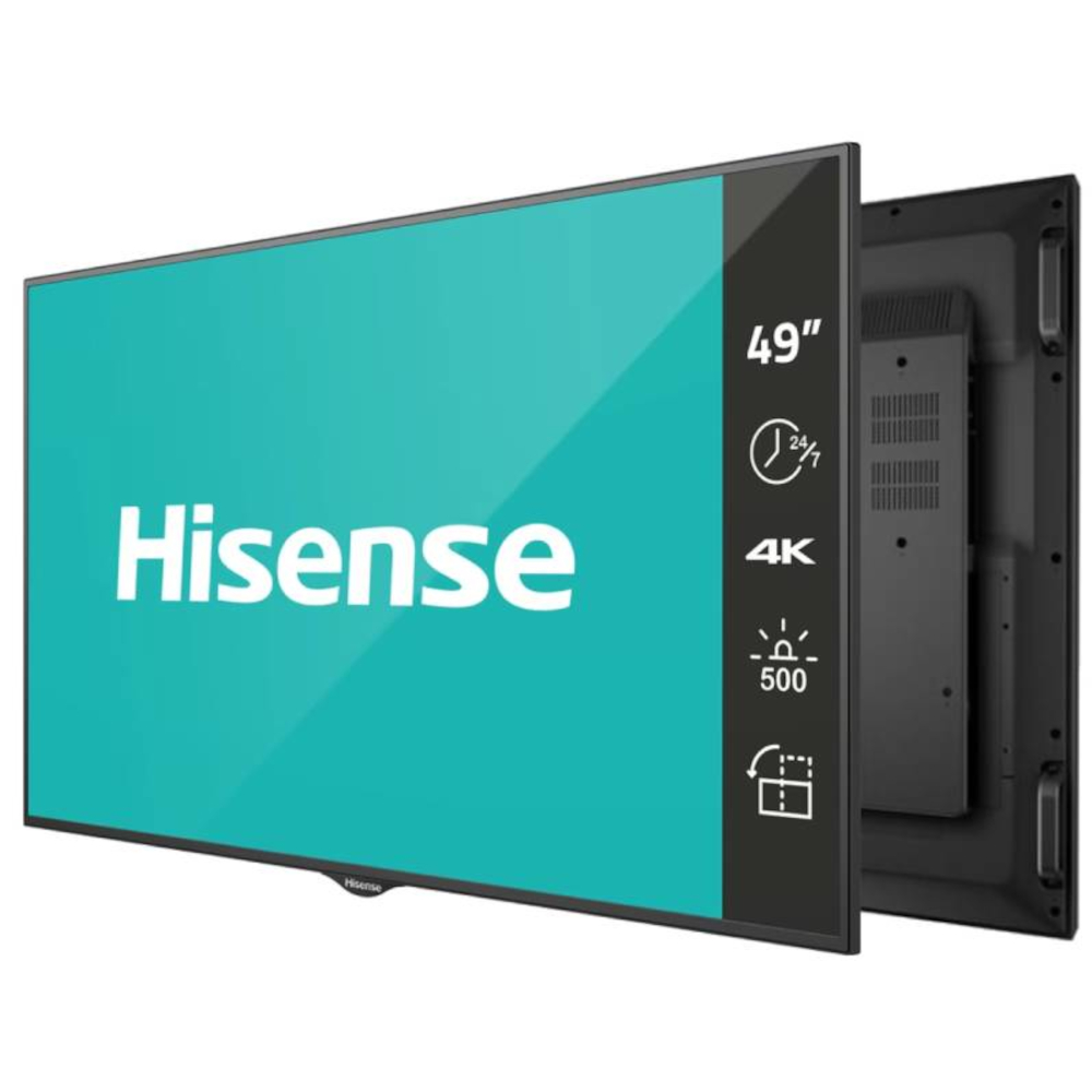 Hisense 49BM66AE Digitalni displej 49” 4K UHD Digital Signage Display 24/7 Operation, Crni