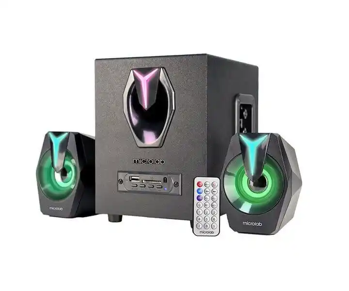 Microlab G100BT11W/USB,SD,3.5MM, FM / RGB/ Daljinski Bluetooth zvučnik 2.1 sivi