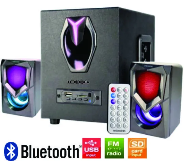 Microlab G101BT Aktivni zvučnici 2.1 11W (5W 2x3W) 3,5mm SD USB FM Bluetooth Daljinski LED