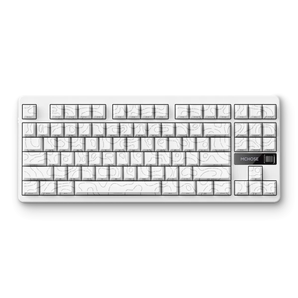 Mchose G87 Mehanička Bežična gaming tastatura Topographic, White