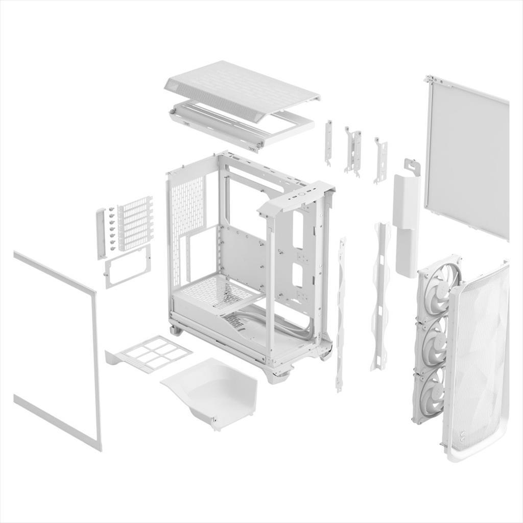 Fractal Design FD-C-MES3A-07 Mid-Tower kućište E-ATX ARGB kaljeno staklo, Belo