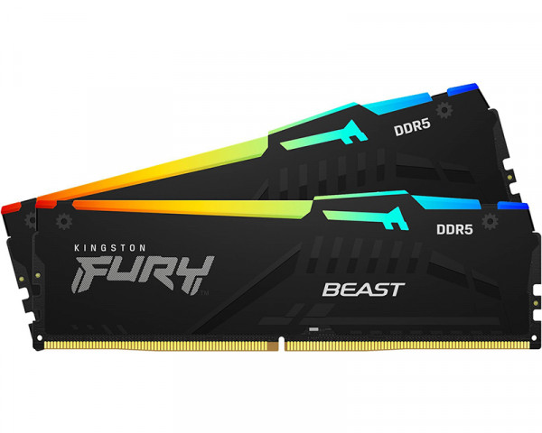 Kingston FURY Beast Black RGB EXPO Memorija DIMM DDR5 64GB 6400M, Crna