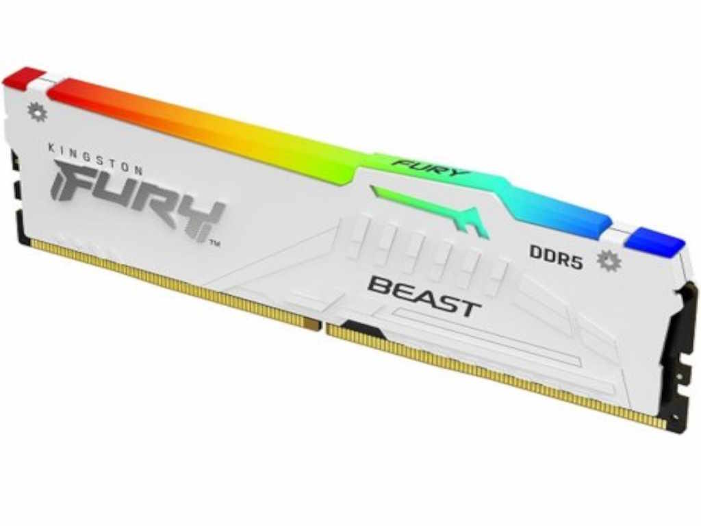 Kingston FURY Beast White RGB EXPO Memorija 16GB DIMM DDR5 6000MHz CL36, Bela