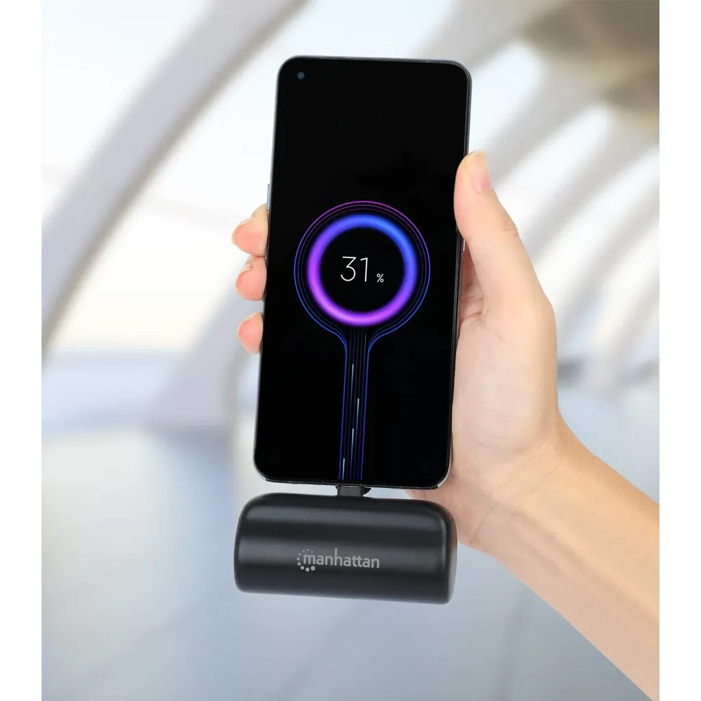 Manhattan 1026336 Eksterna baterija 5000mAh 10W USB-C, Crni
