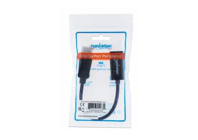Manhattan 151634 Kabl DisplayPort/M - HDMI/F 1080p, Crni