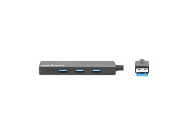 Manhattan 164900 USB HUB 4port 3.2 G1/5Gbps, Crni