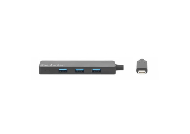 Manhattan 164924 USB-C HUB 4port 3.2 G1/5Gbps, Crni