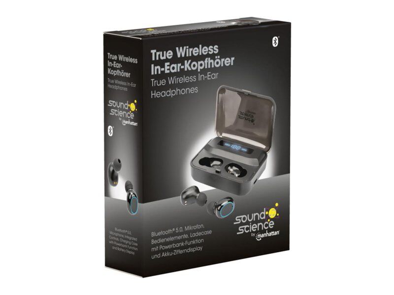 Manhattan 180382 TWS Bluetooth bubice, Crne
