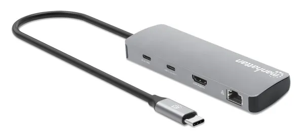 Manhattan Docking station 9-u-1 USB-C 1xHDMI/5xUSB/LAN/CR/PD 100W