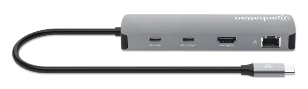 Manhattan Docking station 9-u-1 USB-C 1xHDMI/5xUSB/LAN/CR/PD 100W