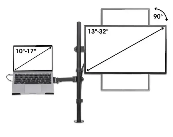 Manhattan 462136 Nosač za monitor sa postoljem za laptop 13"-32