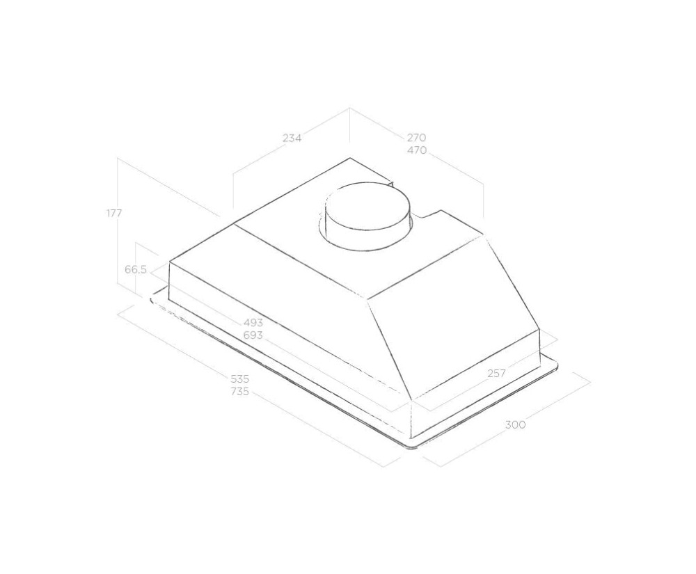 ELICA ERA GR A/52 Ugradni aspirator 220 m³/h 121 W 3 brzine, Sivi