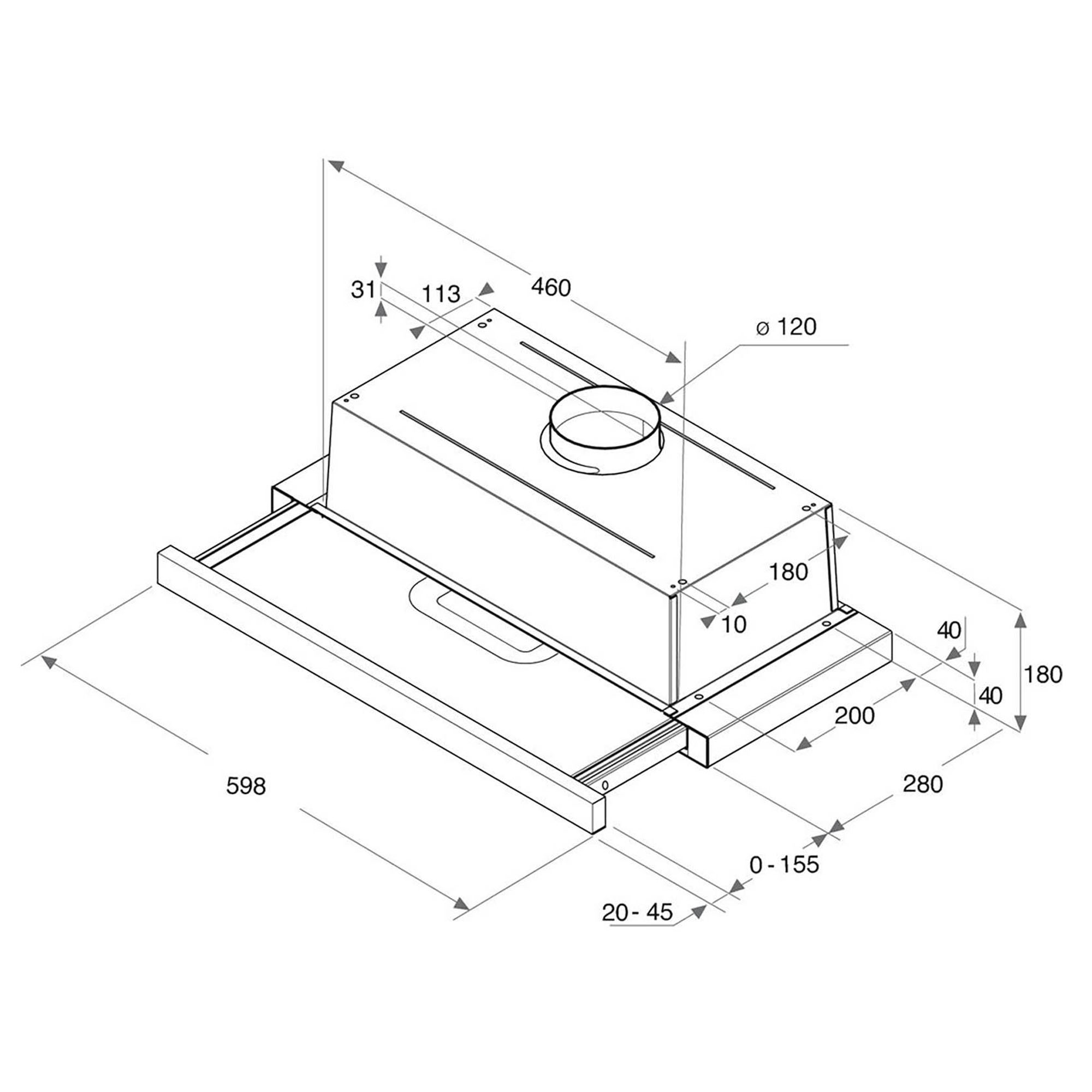 Indesit H 461 IX.1/1 Aspirator, Srebrni