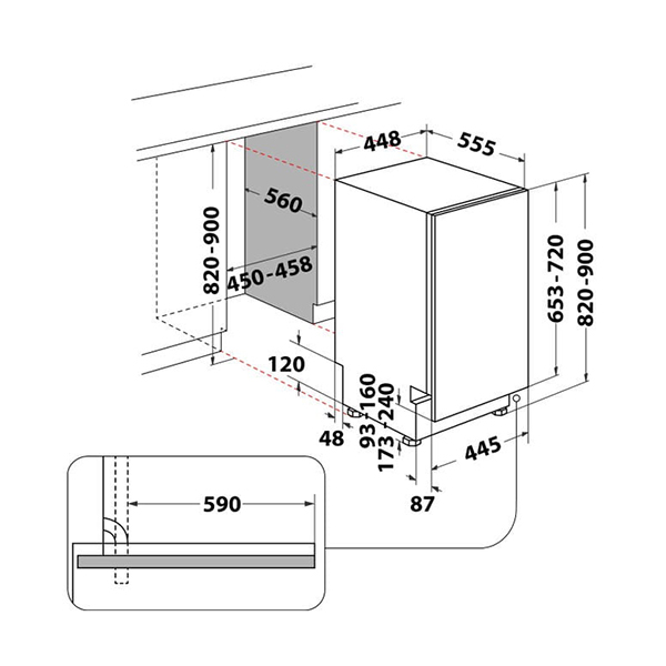 Indesit Ugradna sudomašina DSIO 3M24 C S 10 kompleta, Bela