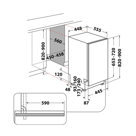 Indesit Ugradna sudomašina DSIO 3M24 C S 10 kompleta, Bela