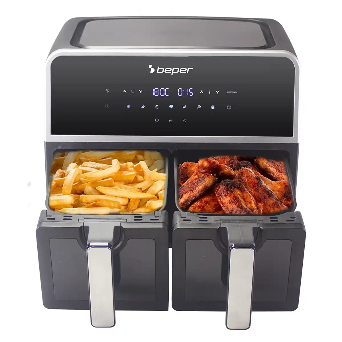 Beper P101FRI090 Air Fryer, Dupla friteza, Crna