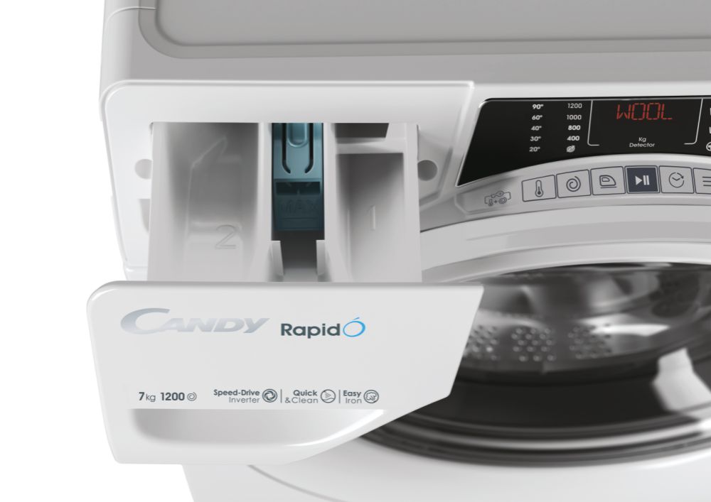 Candy RO4 1274DWMT/1-S (slim) RapidO' Mašina za pranje veša 7kg 1200 obrt/min 9 Brzih Programa, Bela