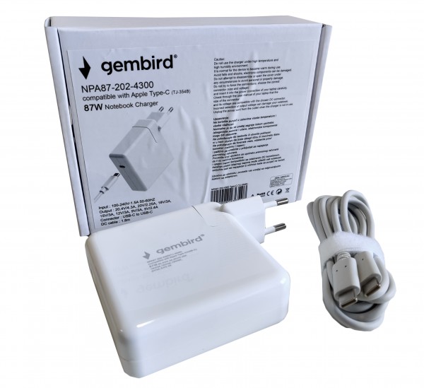 Gembird NPA87-202-4300 TJ-354B Punjač za MacBook 87W-20 2V-4.3A