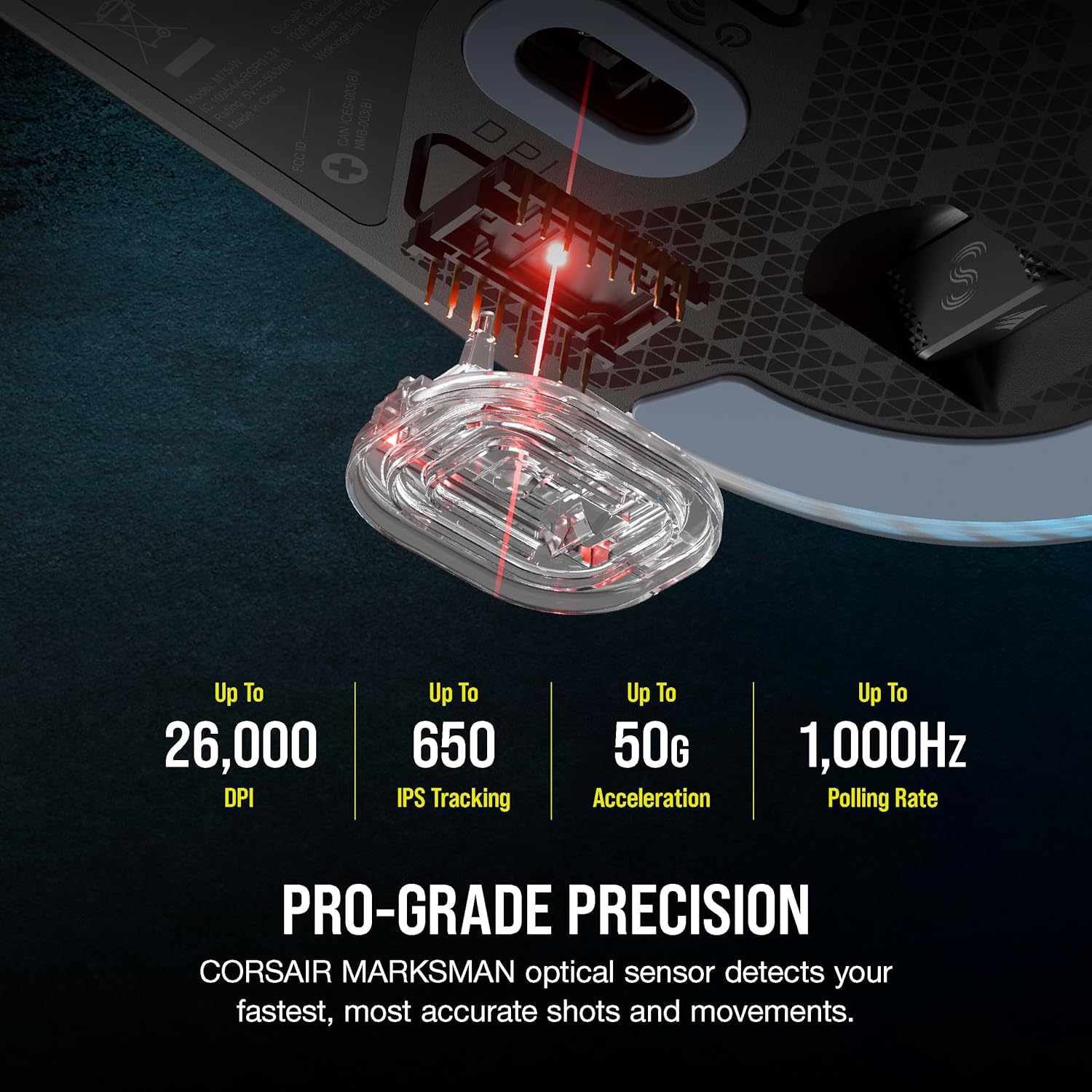 Corsair M75 Gaming miš WIRELESS, Crni