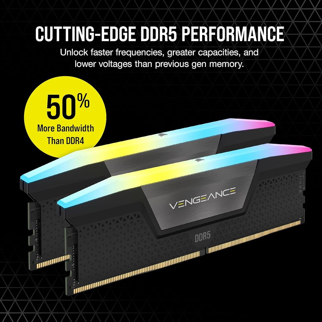 Corsair VENGEANCE Memorija 32GB(2x16GB) DDR5 6000MHz CL38 1.35V RGB XMP