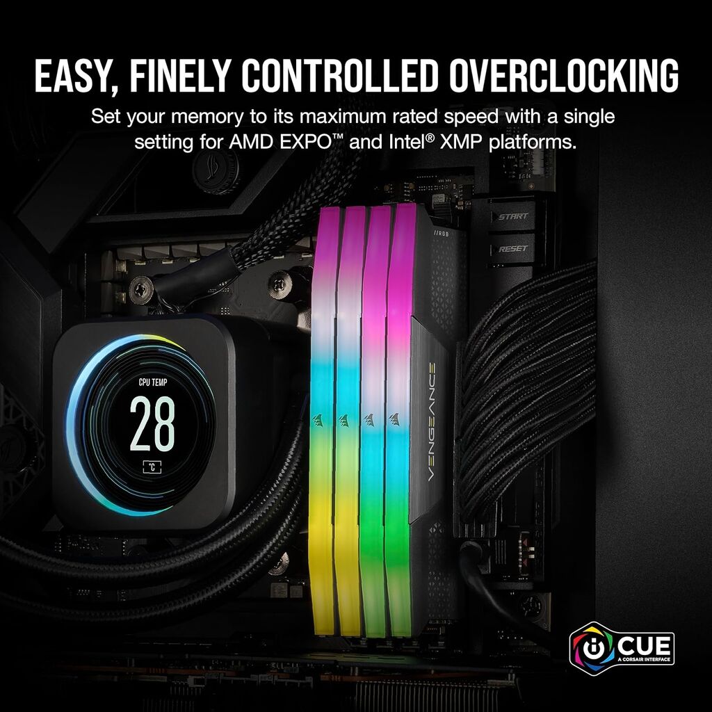 Corsair VENGEANCE Memorija 16GB (2x8GB) DDR5 6000MHz CL36 1.35V RGB XMP EXPO