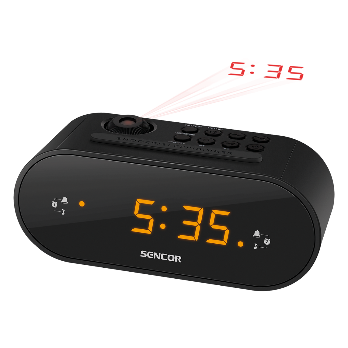 FM radio alarm sa projektorom vremena SENCOR SRC 3100 B crni
