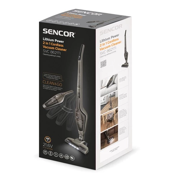 Sencor SVC8621TI Štapni usisivač 110 W 0.5 l 21.6V Li-Ion, Antracit