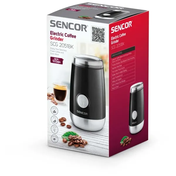 Sencor SCG 2051BK Električni mlin za kafu 150W, Crna