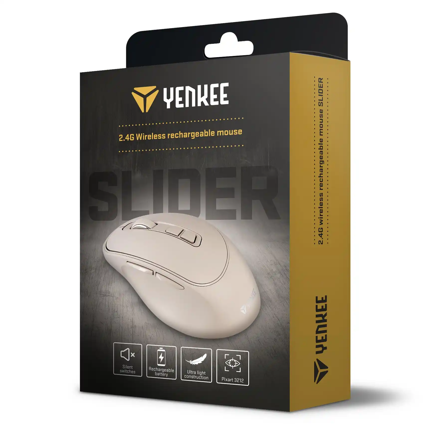 Yenkee YMS 2080BG WL Slider Bežični miš 10m domet 2400 DPI, Bež
