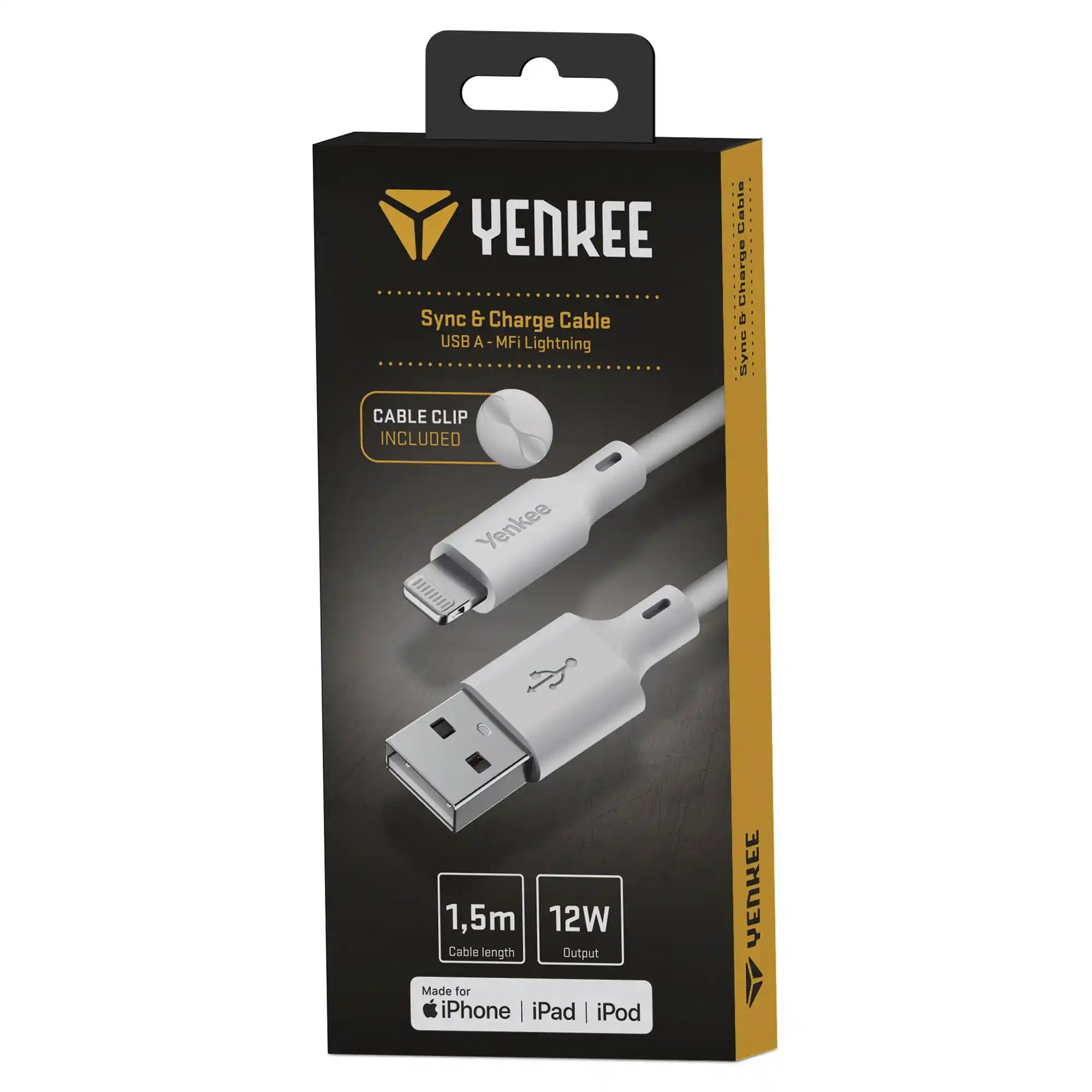 Yenkee YCU 615 WH Lighting Kabl USB Tip A 1.5m 12W, Beli