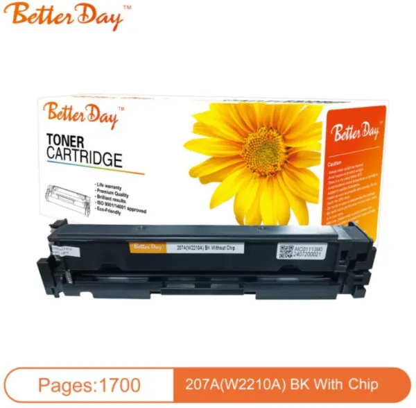 BetterDay 207A (W2210A) zamenska kaseta za HP (M255/M283) 1.7k sa čipom, Crni
