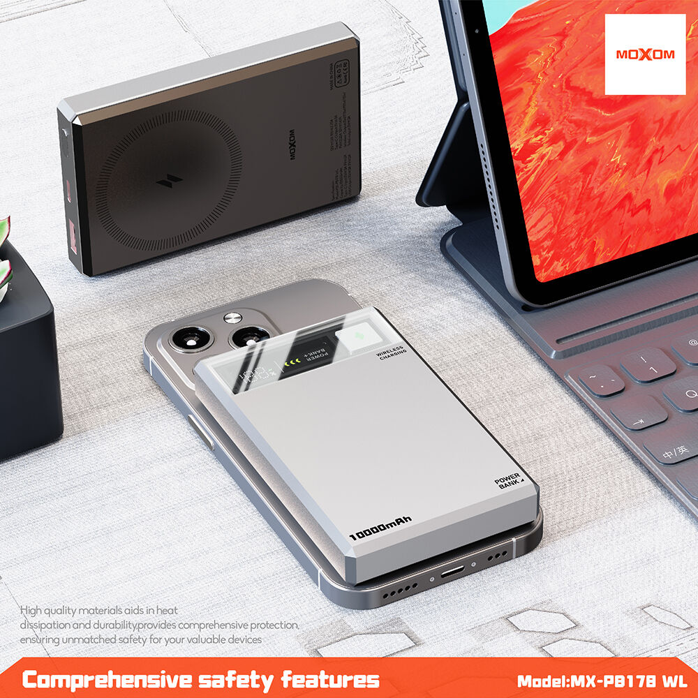 MOXOM MX-PB178 Power Bank Magsafe Meteorite QC22.5W+15W magnetic fast 10000mAh, Sivi