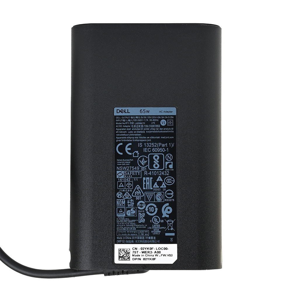 Dell HQ JC Punjač za laptop Type C 20V 65W, Crni