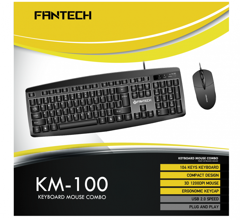 Fantech KM-100 Combo miš i tastatura, Crni