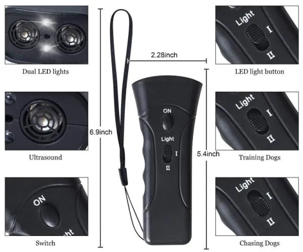 Gembird SMART-DOG-FLASHLIGHT-AT-D003 Ultrazvučni dreser za pse sa lampom