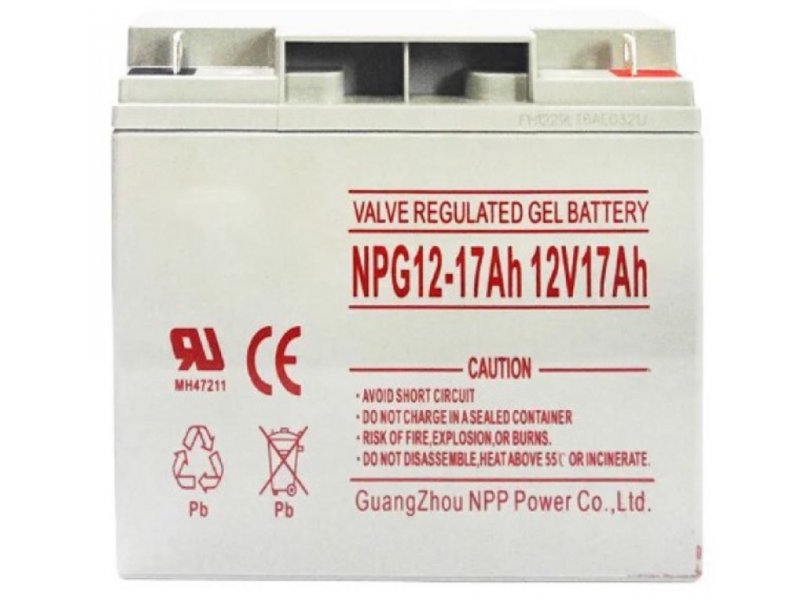 NPP NPG12V-17Ah Gel Baterija za UPS C20=17AH T3 180*77*167*167