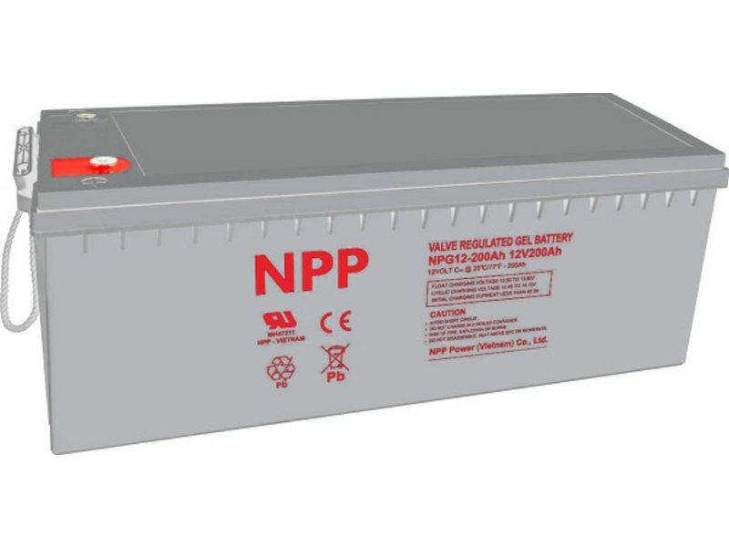 NPP NPG12V-200Ah GEL Baterija za UPS C20=200AH T16 522x238x218x222