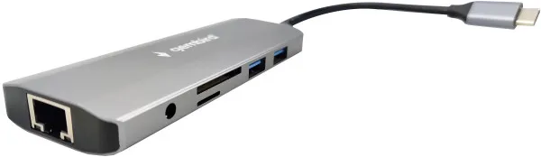 Gembird USB A-CM-COMBO9-03 Adapter HUB 9 portova USB-C HDMI PD SD RJ45