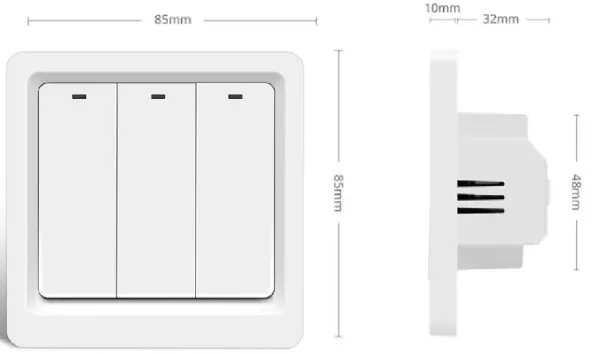 Gembird ZIGBEE-SWITCH-DS103 Pametni kućni prekidač 3 tastera WiFi, Beli