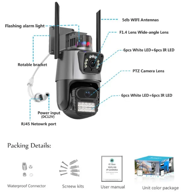 Gmb CAM-IP6MP-EP11-QQ Kamera 6MP microSD IP66 3.6mm+3.6mm