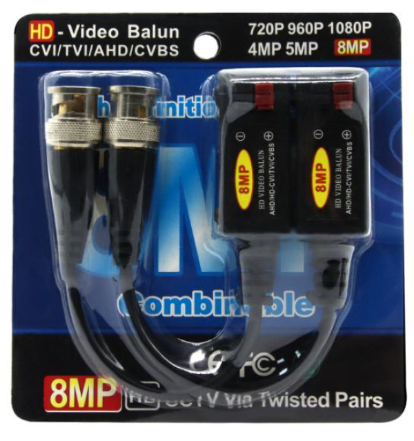 Gembird BALUN-CA10 Balun za video nadzor BNC Pasivni, Crni